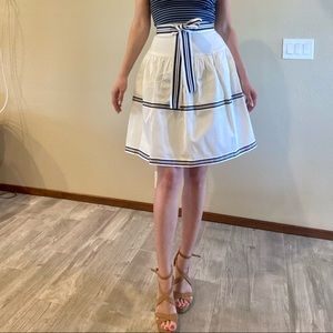 Carolina Herrera navy white skirt